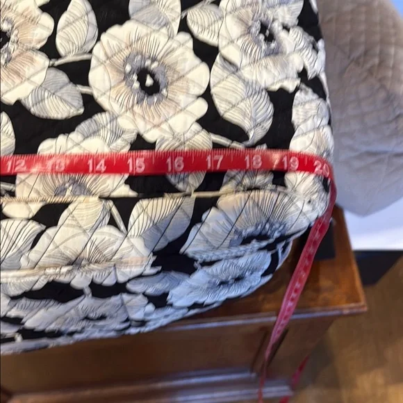 Vera Bradley Black and White Travel Bag with Floral Pattern